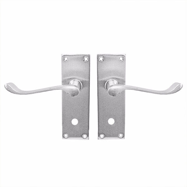 One Pair 6 inch Victorian Scroll Door Handle Chrome with Screws